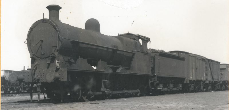 British Railways Ex LMS 0-8-0 heavy freight goods locomotive 49114 at Edge Hill depot, Liverpool, 1962, built in 1910 at Crewe Works, withdrawn and cut up in 1963 - not long to go after this photograph was taken