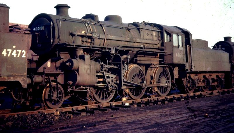 Ivatt Mogul Class 4F 2-6-0 43019 at Lostock Hall depot (pictured in January 1967). 43019 was built at Horwich Works in 1948 and withdrawn from service in May 1968