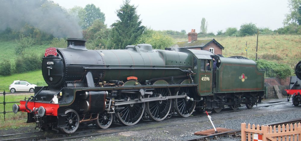 Stanier express passenger 4-6-0 steam locomotive Jubilee Class 45596 Bahamas at the SVR Autumn Steam Gala September 2024