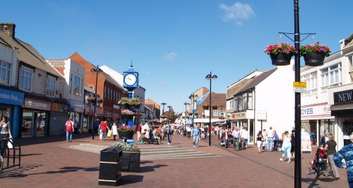 The coastal town of Redcar in Cleveland, North-East England