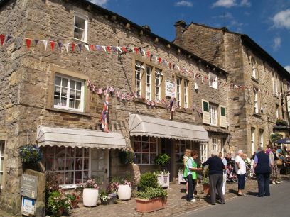 Rustic Rabbit' cafe and 'High Class Bakers and Confectioners' Main Street Grassington, Wharfedale, North Yorkshire Dales National Park, England