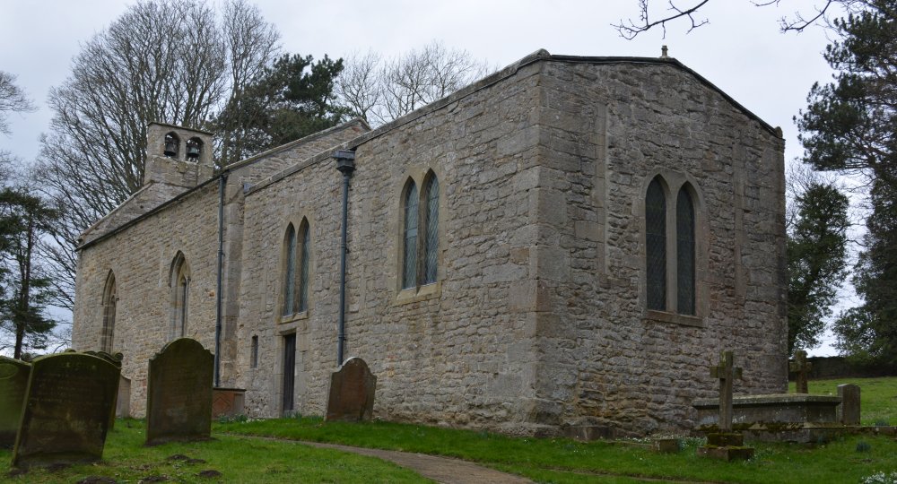 East end view of St Oswald's Church, Thorton Steward Jervaulx Abbey circular walk
