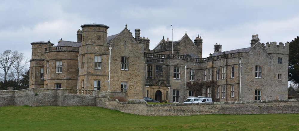 Danby Hall ancestral home of the Scrope family Jervaulx Abbey circular walk