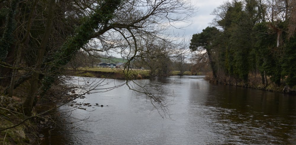 The confluence of the River Cover and the River Ure Jervaulx Abbey circular walk