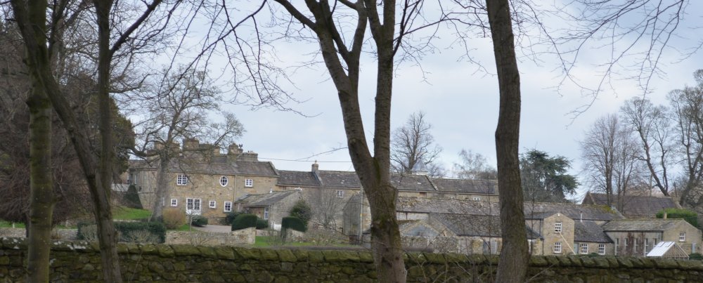 Return view of Jervaulx Hall Jervaulx Abbey circular walk