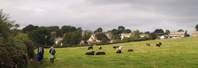 head west across the fields to Woodhouse and onto the village of Thornton Steward Circular walk from Jervaulx Abbey