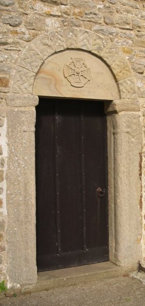 The south-west Norman doorway St Oswald's Church Thornton Steward Circular walk from Jervaulx Abbey