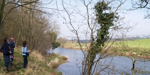 Walking along on the banks of the River Eden near Appleby.