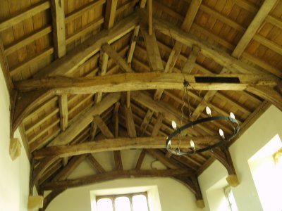 The ancient timbers of the roof of the nave