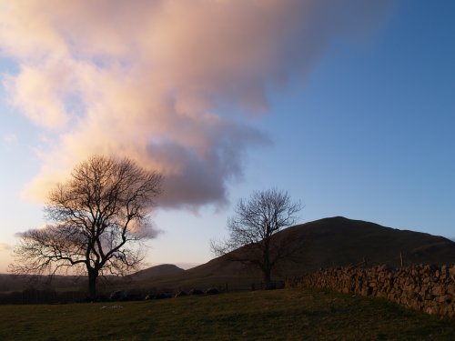 Sunset on the limestone hills above Dufton.