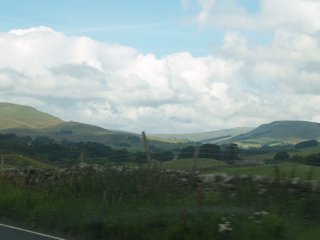 The Yorkshire Dales from the car in Wensleydale