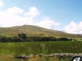 Car driving landscape in the Yorkshire Dales, England
