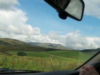 Car driving landscape in the Yorkshire Dales, England