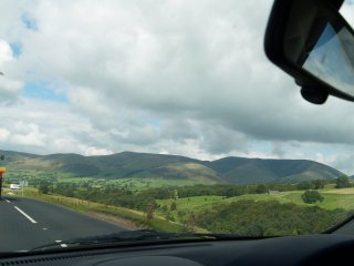 Heading for Sedbergh, Cumbria, the Howgill Fells in the distance