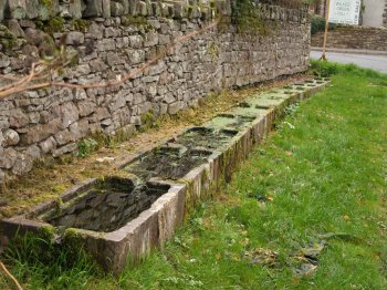 Water troughs - River Eden walk, Bolton Village near Appleby, Cumbria, Northern England