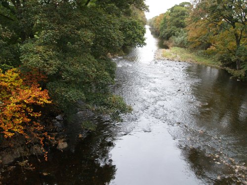 The River Eden, looking west off Bolton Bridge. - River Eden walk, Bolton Village near Appleby, Cumbria, Northern England
