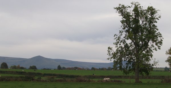 Distant profile of Dufton Pike - River Eden walk, Bolton Village near Appleby, Cumbria, Northern England
