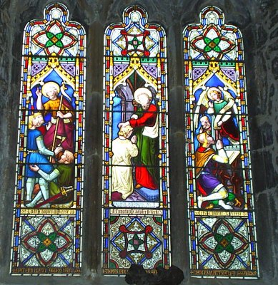 The Parish Church at Kirkby Stephen ('the Cathedral of the Dales'), built on the site of an older Saxon church. Stained glass