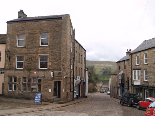 The structure of Alston's steep main street retains its cobbled surface.Alston Town, Cumbria, North Pennines, Northern England