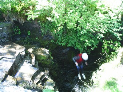 Climbing up towards the Ashgill Falls