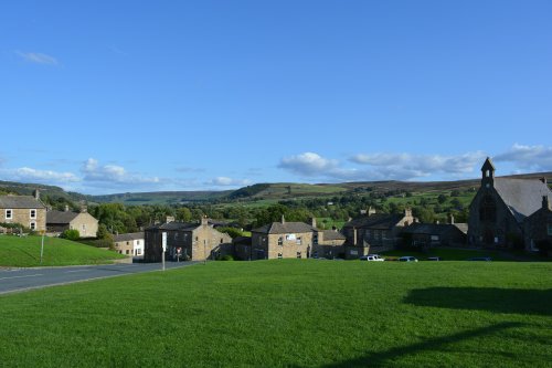 village green Reeth village, Swaledale, Yorkshire Dales National Park, North Yorkshire, England