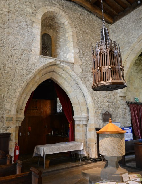 15th century canopied font cover St Andrew's Church, Grinton, Swaledale, North Yorkshire, England