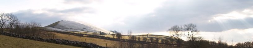 Butter Haw half covered in snow walk from Grassington, Wharfedale, North Yorkshire Dales National Park, England