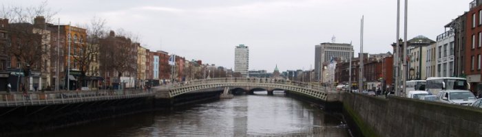 The Ha'penny Bridge over the River Liffey