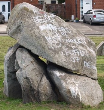 The prehistoric tomb of Ballybrack Dolmen.