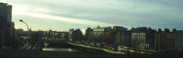 The river Liffey from the DART train from Bray on our evening return.
