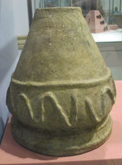 Encrusted Bronze Age urn from a cist burial 1900-1700 BCE National Museum Ireland Archaeology Dublin
