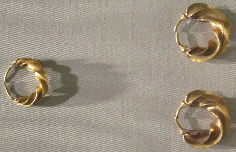 Bronze Age gold ear rings 1200-1000 BCE National Museum Ireland Archaeology Dublin