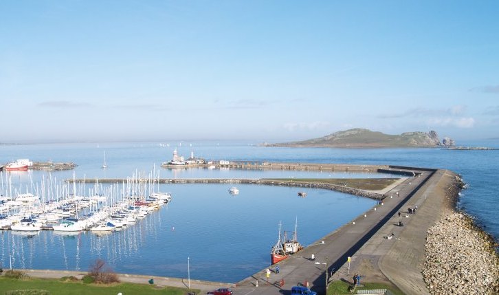 15. Howth harbour, breakwater and Ireland's Eye island