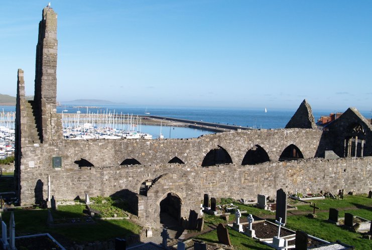 17. Howth Abbey above the harbour of yachts.
