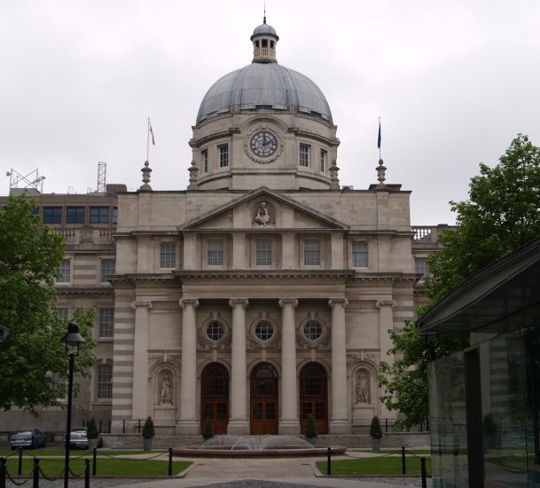 52. The elegant, Neo-Classical and 'Neo-Georgian' facade and seat of the Irish Government, Upper Merrion Street, Dublin City centre.