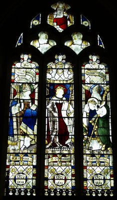 The beautiful east window depicts aspects of the life of Saint Oswald from the time of the Anglo-Saxons, through the medieval period until the present time.