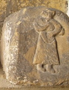 mother and child from a Viking 'hogsback' tombstone