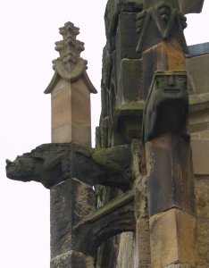 Details of the gargoyles on the roof