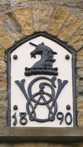Many houses, after rebuilding, displayed the crest, monogram and date of the Lord of the Manor, at that time, Sir George Wombwell