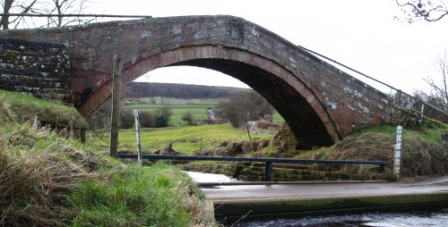 Danby Castle viewed through the medieval Duck Bridge