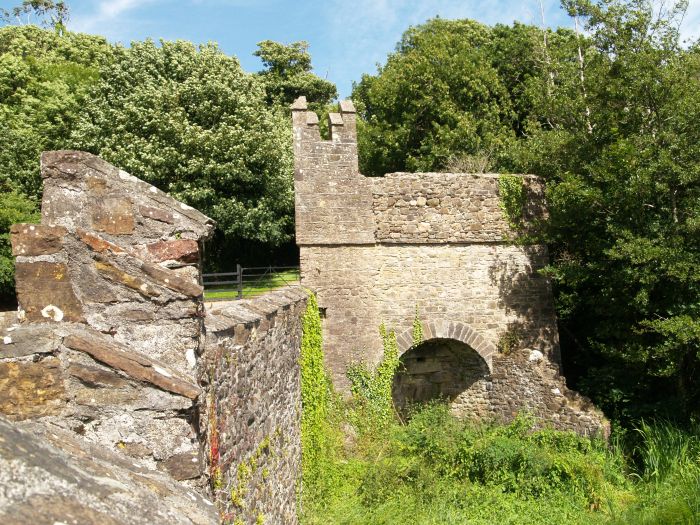 The few remains of an 18th century flourmill built in the 1790s by John Colclough Tintern Abbey, Wexford, Ireland