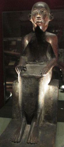 Egyptology - Limestone statue of Senemiah from ancient Egypt National Museum Ireland Archaeology Dublin