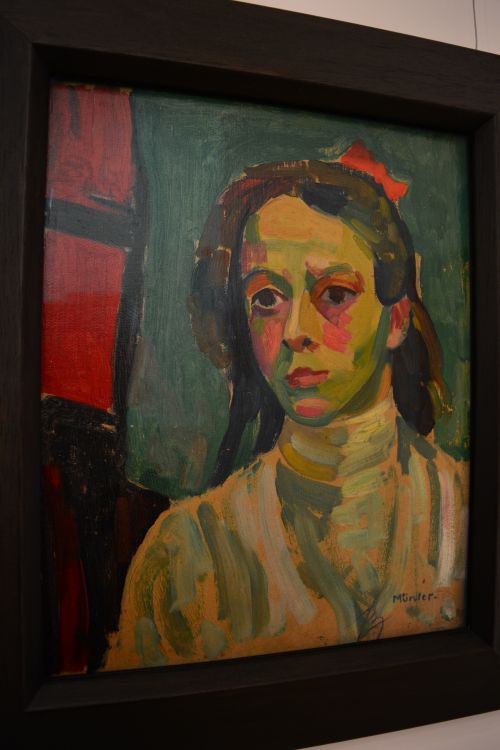 'Girl with a Red Ribbon', oil on board painting 1908, by the German artist Gabriele Munter National Gallery of Ireland, Dublin