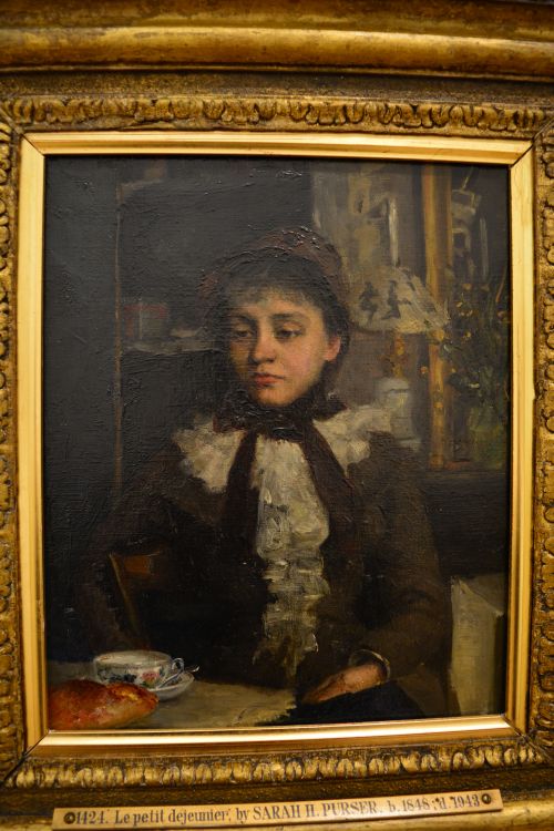 'Le Petit Dejeuner', oil on canvas, 1881 painting by the Irish artist Sarah Purser National Gallery of Ireland, Dublin