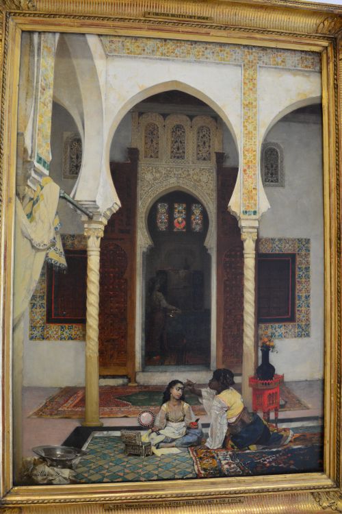 'Woman in an Eastern Courtyard', oil on canvas 1860-1865, by the French painter Gustave Guillaumet National Gallery of Ireland, Dublin