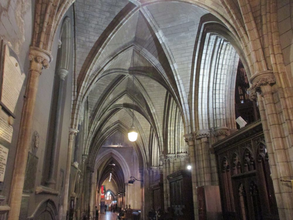 The wonderful vaulting of the south choir aisle of St Patrick's Cathedral, Dublin