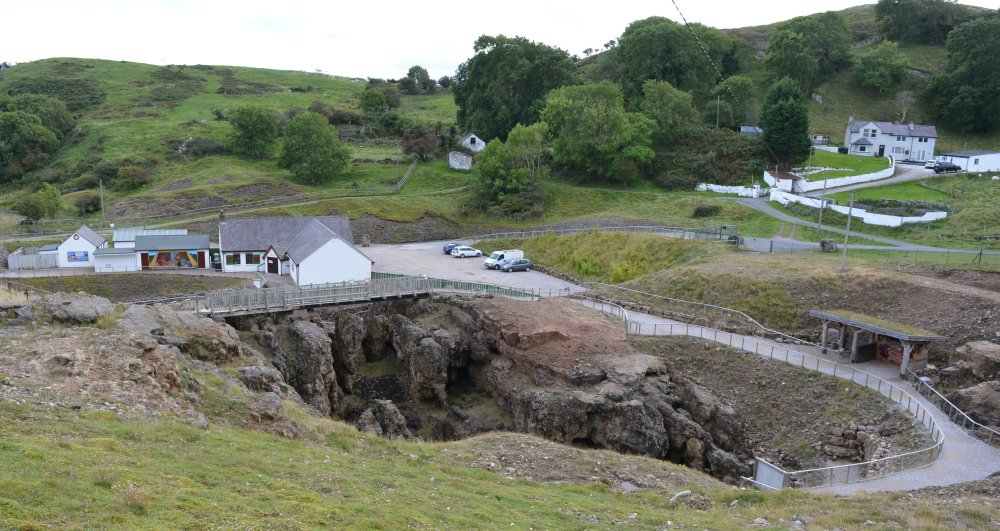 The surface workings of the bronze age copper mine and visitor centre on the Great Orme, North Wales