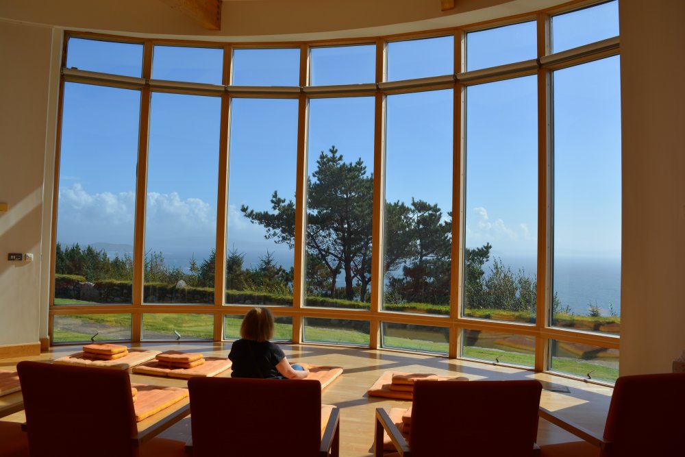 The meditation room of the of the Temple of Dzogchen Buddhist Centre on the Ring of Beara Peninsula tour of the Wild Atlantic Way Co. Cork, Ireland