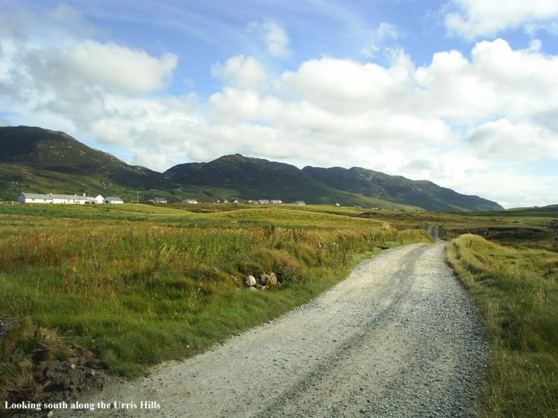 Looking south along the Urris Hills.