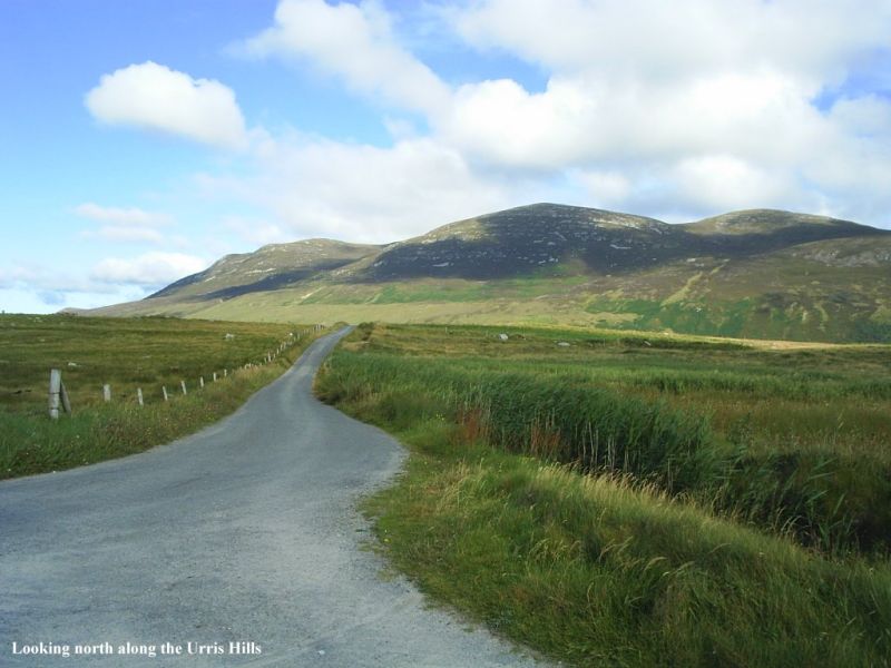 Looking north along the Urris Hills.